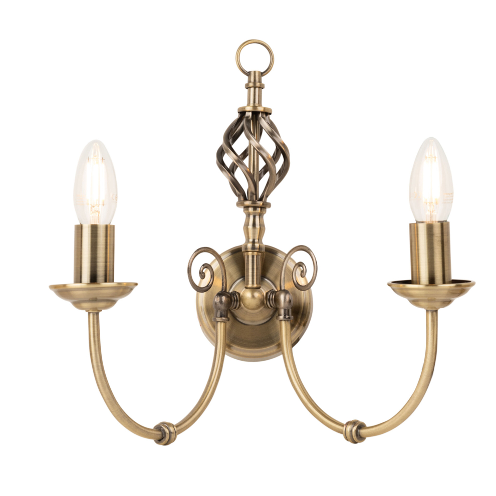 Kingswood Barley Twist Traditional Double Wall Light