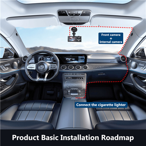 Car Dual Lens Dash Cam HD 1080P Front/Rear/Inside Video Recorder Camera G-sensor 2