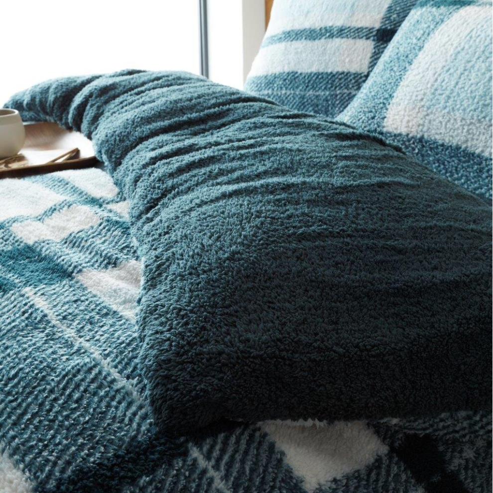 (Double, Windsor Green ) Teddy Bear Windsor Warm Sherpa Fleece Duvet Cover