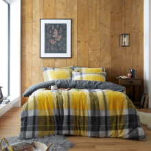 (Single, Windsor Ochre ) Teddy Bear Windsor Warm Sherpa Fleece Duvet Cover