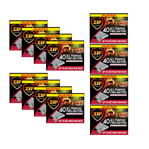 480 Zip Firelighters All purpose Fire Starter Cubes Open Fire Pit BBQ