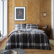 (King, Windsor Grey) Teddy Bear Windsor Warm Sherpa Fleece Duvet Cover