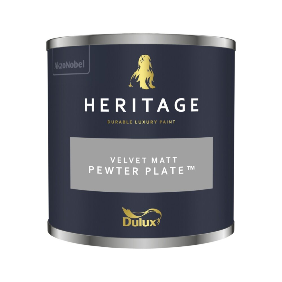 Dulux Heritage Velvet Matt 125ml Tester Pot Pewter Plate