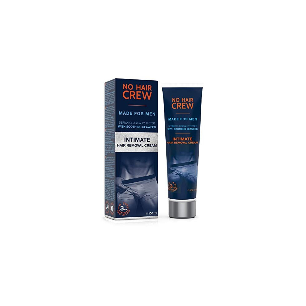 NO Hair Crew Intimate Hair Removal Cream - Extra Gentle Depilatory Cream for Sensitive Areas. Made for Men, 100 ml