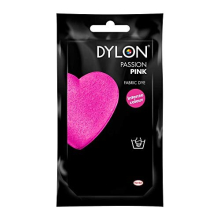 DYLON Hand Dye, Fabric Dye Sachet for Clothes, Soft Furnishings and Projects, 50 g - Passion Pink