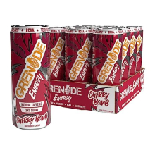 Grenade Sugar Free Energy Drink - Cherry Bomb, 330 ml (Pack of 12)