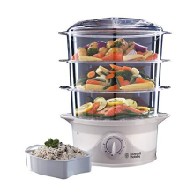 Russell Hobbs 21140 3-Tier Food Steamer, 800 W, 9 Litre, White