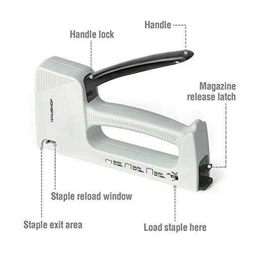 HAUSHOF Light Duty Staple Gun Include 800 pc Staples and Staple Remover, Wall Stapler Gun, Type