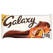 Galaxy Smooth Orange Milk Chocolate Bar, Chocolate Gift, Movie Night Snacks, Sharing Bar 110g