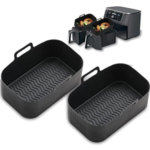 CNMTCCO Silicone Air Fryer Liners for Ninja Dual Air Fryer, Air Fryer Silicone Liner for Ninja Air Fryer Accessories, Airfryer Accessories Airfryer