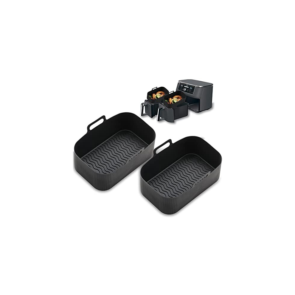 CNMTCCO Silicone Air Fryer Liners for Ninja Dual Air Fryer, Air Fryer Silicone Liner for Ninja Air Fryer Accessories, Airfryer Accessories Airfryer