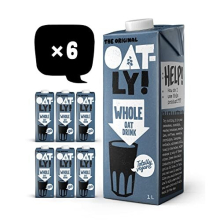 Oatly Whole Oat Drink 1 Litre – Vegan, Dairy-Free, Vitamin-Enriched, Great in Coffee & Tea