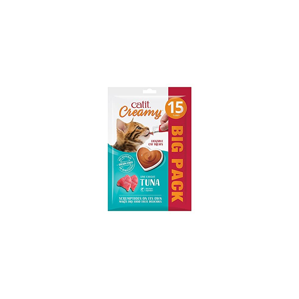 Catit Creamy Tuna Lickable Cat Treats, 15 x 10g