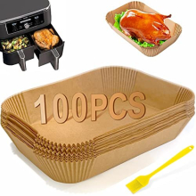 FEEZOM Air Fryer Disposable Paper Liners, Air Fryer Liners, 100PC Ninja Air Fryer Liners for Ninja Air Fryer Dual, Airfryer Food Grade Accessories for