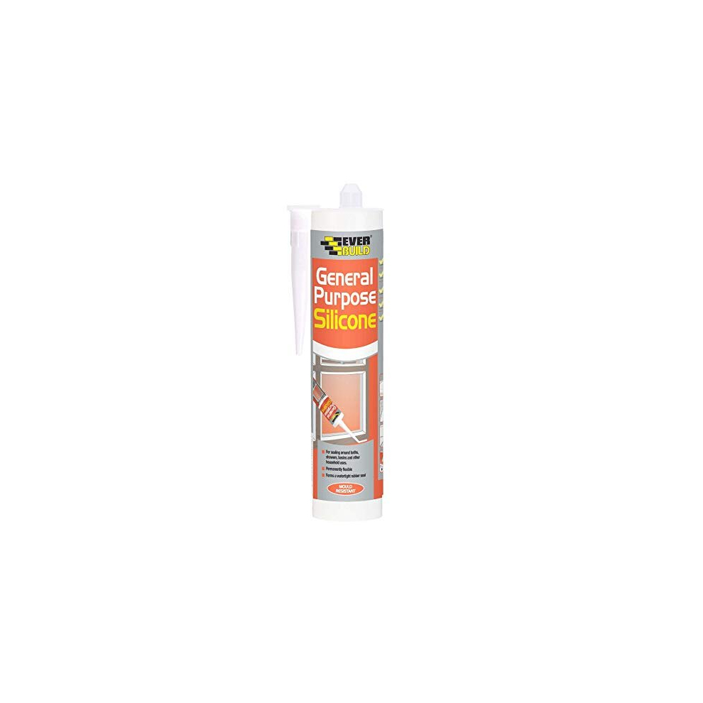 Everbuild EVBGPSCL General Purpose Silicone Sealant, Clear, 280 ml