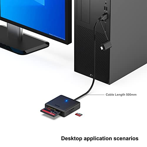 Memory Card Reader, BENFEI 4in1 USB USB-C to SD Micro SD MS CF Card Reader Adapter 2