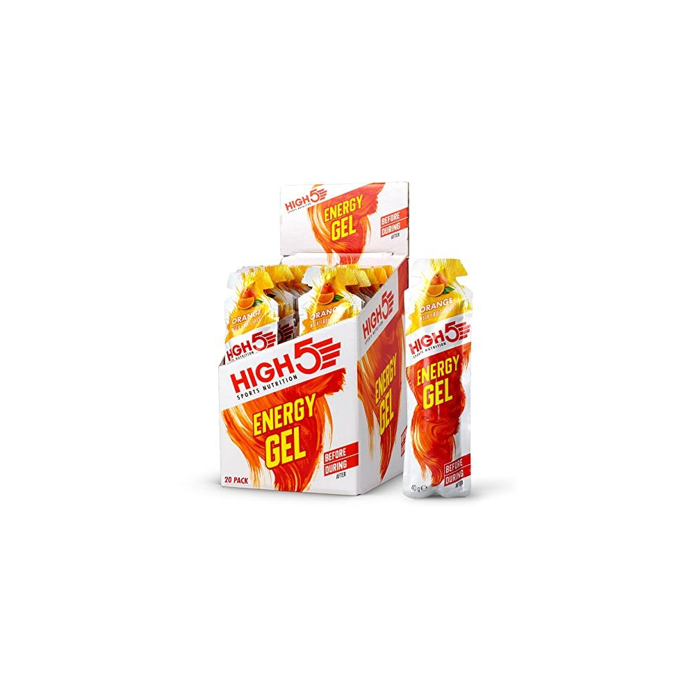 High5 Orange Energy Gel Quick Release Energy On The Go From Natural Fruit Juice (, 20 X 40G)