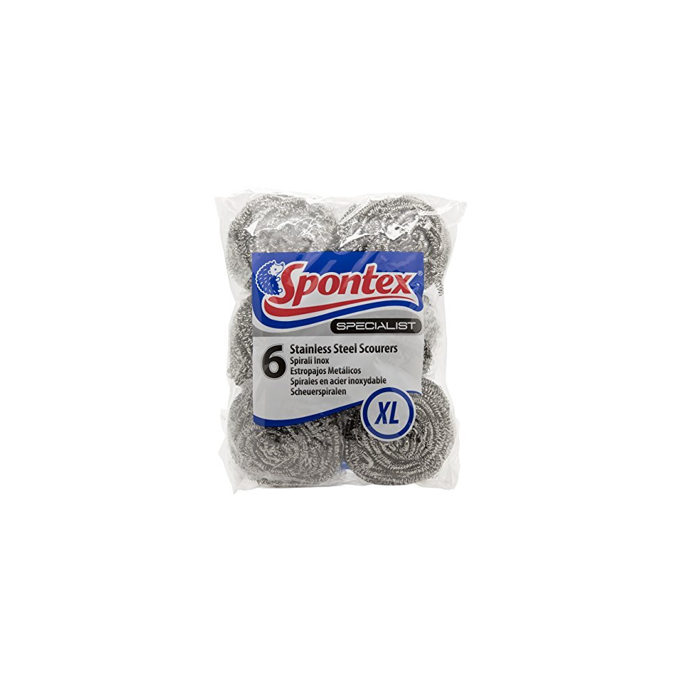 Spontex Specialist Stainless Steel Scourers (Pack of 6)