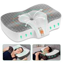 Elviros Cervical Memory Foam Neck pillow for Side Sleeping, Contour Orthopedic Pillows for Back and Stomach Sleepers, Adjustable Ergonomic Bed Pillow