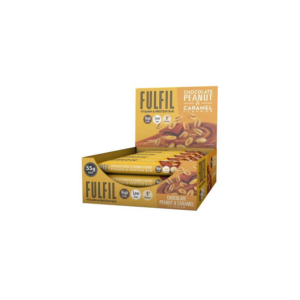 Fulfil Vitamin and Protein Chocolate Peanut & Caramel Flavour 20 g Protein Bar, 15 x 55 g