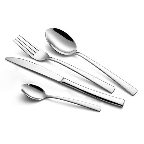 WUJO Cutlery Set, Stainless Steel Dinner Set, 24 Piece Dinnerware