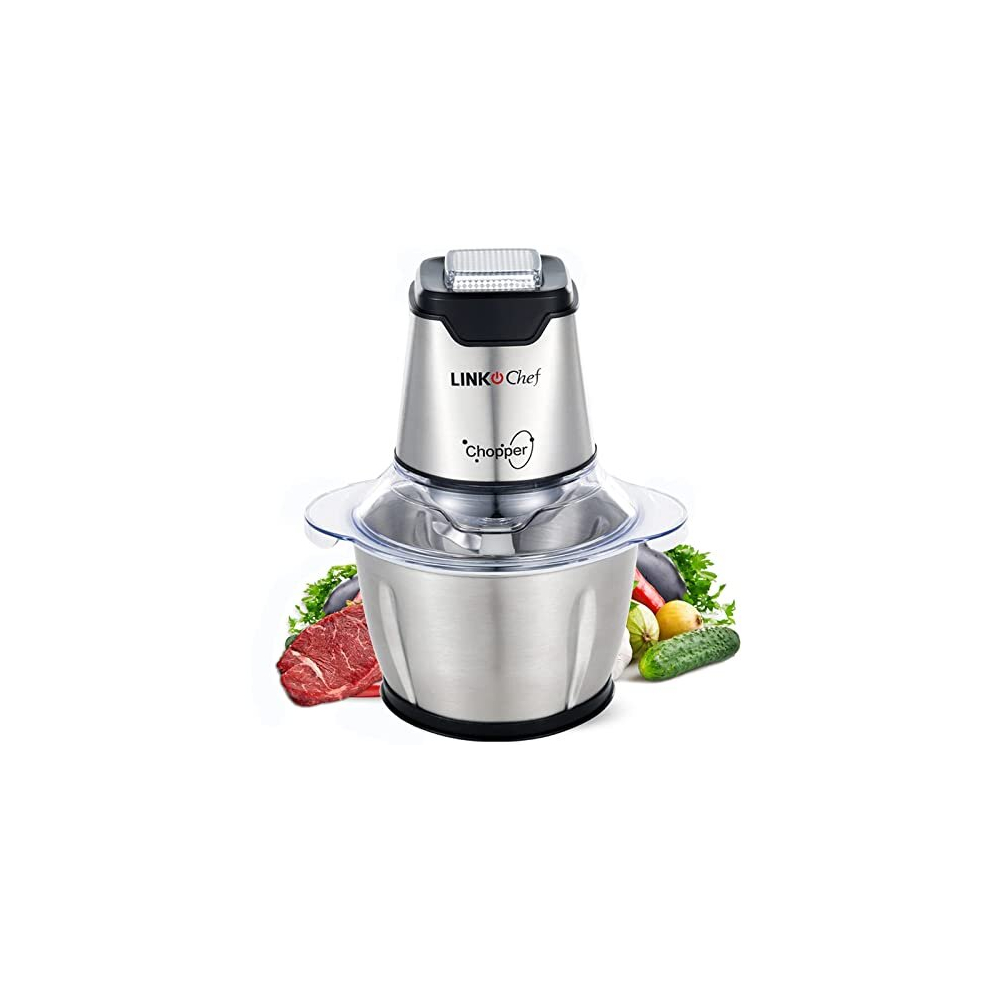 Mini Chopper 400W LINKChef Mini Food Processor Vegetable Chopper 1.2L Stainless Steel Bowl, Meat Grinder with 4 bi-Level Blades for Meat Vegetable