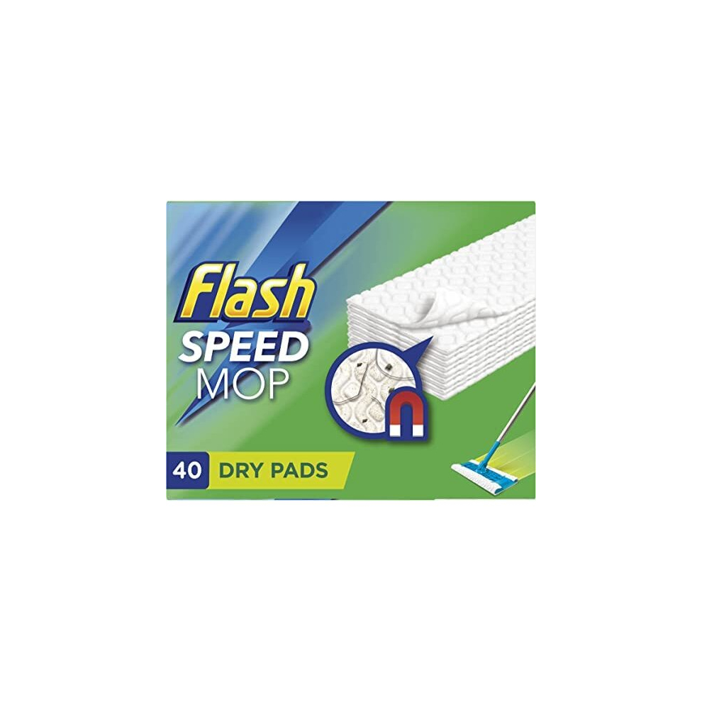 Flash Speedmop Dry Pads Refills, 120 Pads (40 x 3 Pads), Floor Cleaner, Trap & Lock Away Dust, Dirt & Hair In No Time