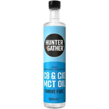 Hunter & Gather Premium Organic C8 & C10 MCT Oil (500ml) | 100% Organic MCT Oil I Supports Keto & (IF) Fasting | Used in Bulletproof Coffee & Fatty