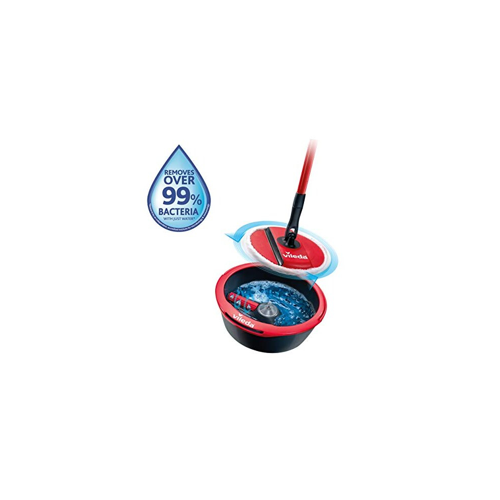 Vileda Spin and Clean Floor Mop and Bucket Set, Spin Mop for Cleaning Floors, Set of 1x Mop 1x Bucket,1 Count (Pack of 1)