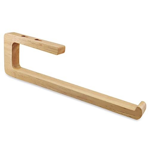 SAUNNIHEN Wooden Kitchen Roll Holder Under Self Adhesive Paper Towel Holder, Wall
