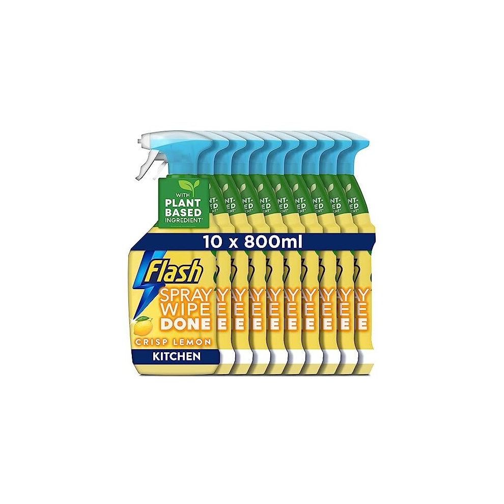 New Flash Spray Wipe Done Bright Crisp Lemon Cleaning Spray 10X800ml 8.01E+12