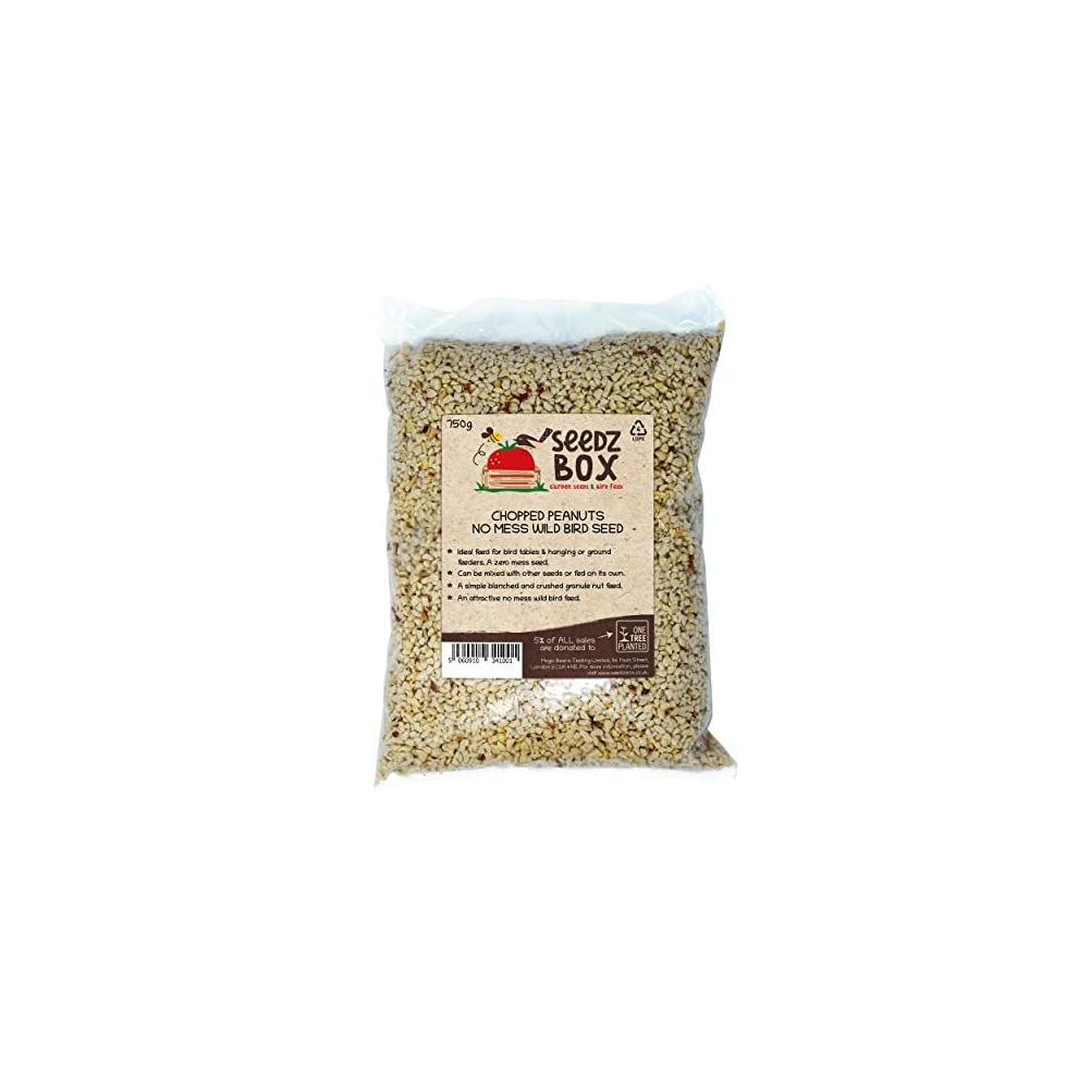 Chopped Peanuts For Wild Birds - Kibbled Peanuts - Seedzbox Deluxe No Mess Wild Bird Food - Feed On Its Own or Blend With Bird Food - Simply Crushed