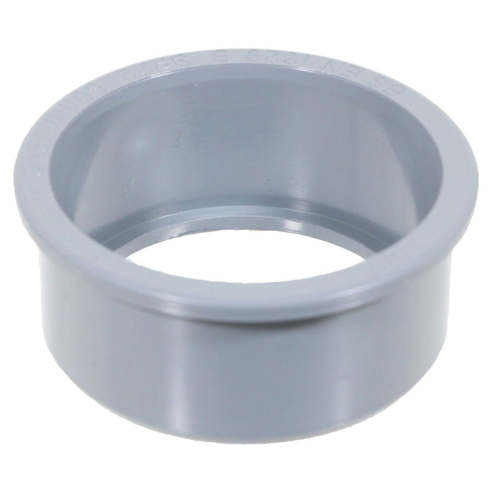 50mm Boss Adaptor Solvent Soil Stack Waste Pipe Reducer Push Fit Seal Ring (Grey)