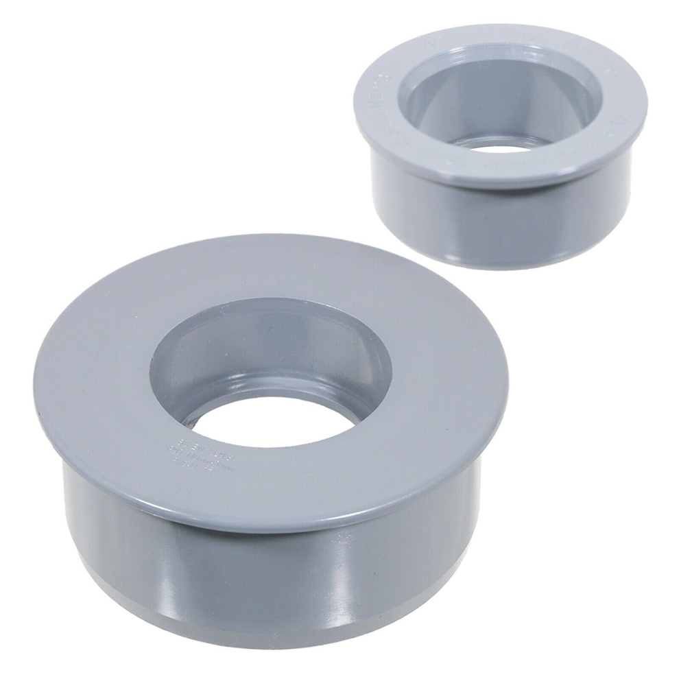 110mm Soil Pipe Reducer + 40mm Boss Adaptor Solvent Waste Push Fit Seal Kit (Grey)