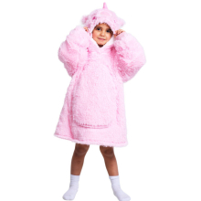 (Unicorn) Kids Hooded Blanket Cuddle Animal Hoodie Age 3-6