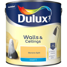 Dulux Walls & Ceilings Matt Emulsion Paint, Banana Split, 2.5 Litres