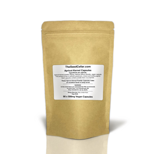 Apricot Kernel Capsules - Pure Powder 50mg B17 per cap - 500mg x 90 2