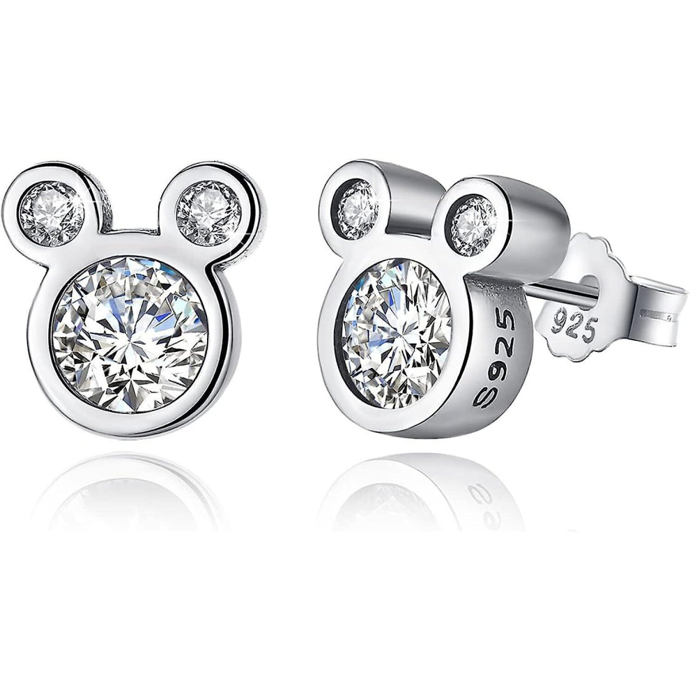 S925 Sterling Silver Hoop Stud Earrings For Women Post Multcolors Cubic Zirconia Sleeper Trendy Lightweight Hypoallergenic Earrings Birthday Party Jew