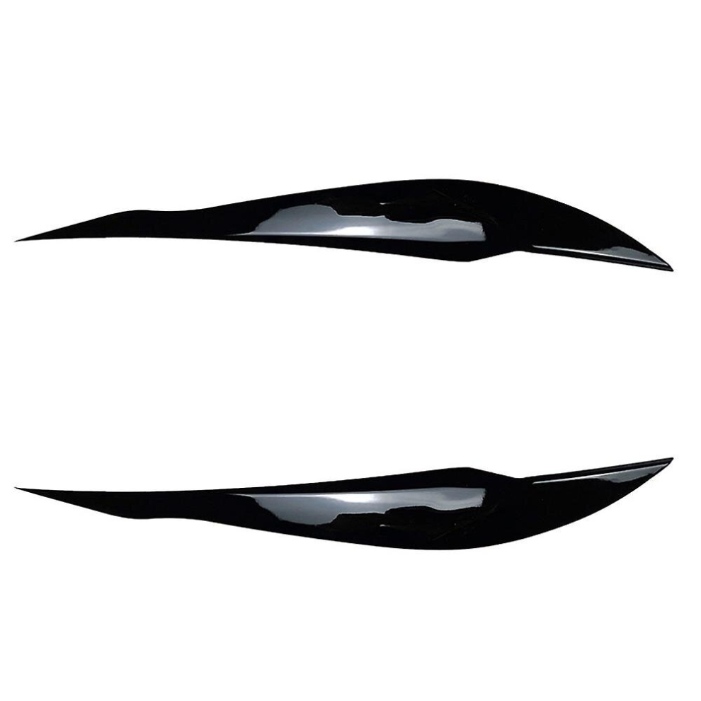 2pcs Black Front Plated Headlight Cover Head Light Lamp Eyelid Eyebrow Abs For - F30 F35 2013-2019