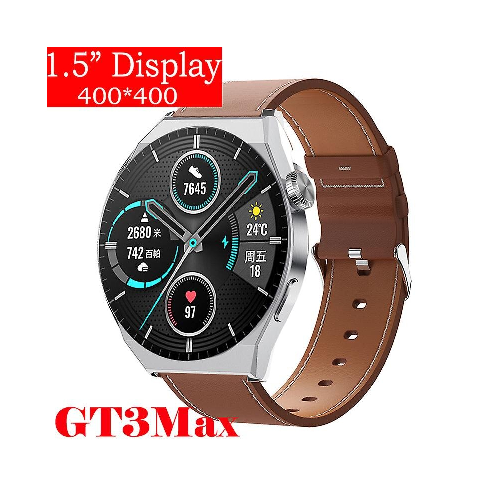 ( Leather, Smartwatch) For Huawei Watch Gt3 Smart Watch Men Android Bluetooth Call Ip68 Waterproof Blood Pressure Fitness Tracker Smartwatch 2023 Brown 9379873146520