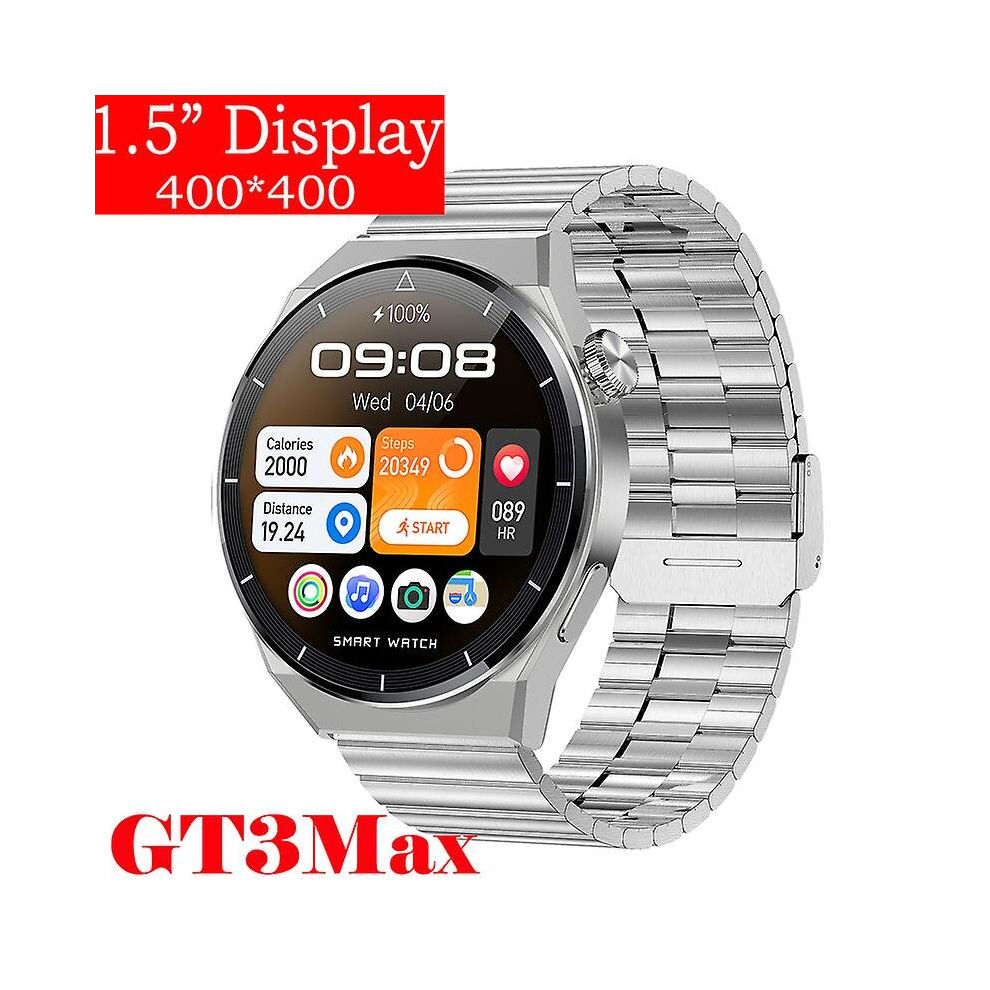 ( Steel Zu, Smart Watches) For Huawei Watch Gt3 Smart Watch Men Android Bluetooth Call Ip68 Waterproof Blood Pressure Fitness Tracker Smartwatch Silver 9379873146742
