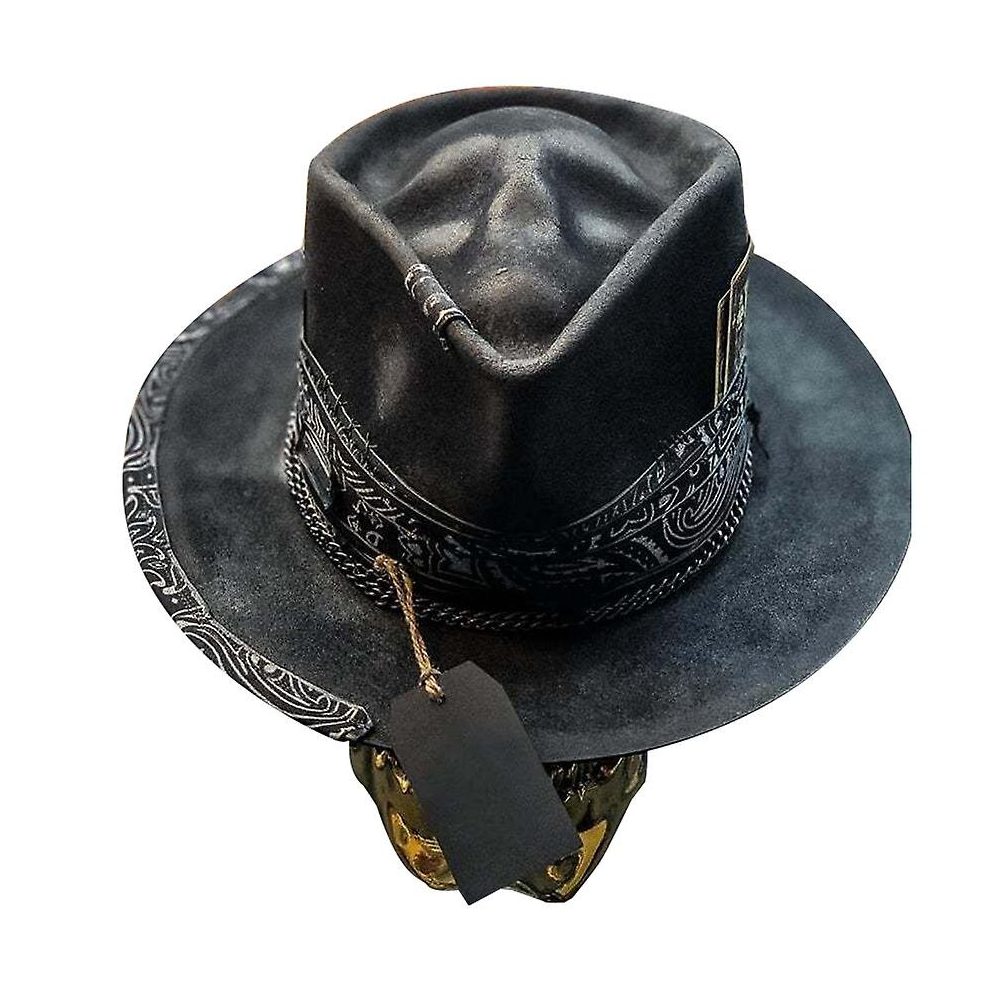 Mens Cowboy Hat Punk Style Western Cowboy Hat Skull Hat