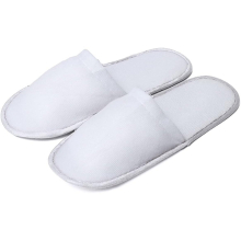5 Pairs Of Cotton Velvet Closed Toe Slippers With Travel Bags Disposable Slippers - Fits Most Men And Women