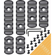 Picatinny Rails Set, 3,3,5,5,7,7 Slot Aluminum Mlock Picatinny Rail Section Accessory With 13 T-nuts