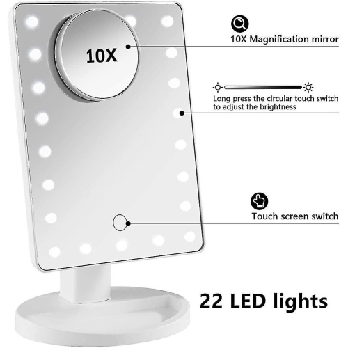 Table Mirror With Lighting Black Make-up Mirror With Light Make-up Mirror 2