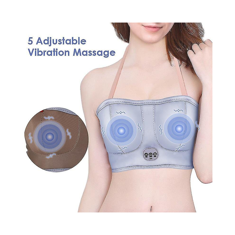Electric Breast Enhancer Vibrating Breast Enhancement Bra Multifunctional Breast Enhancement Equipment Intelligent Heating Massage Rechargeable Bra Light
