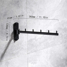 Stainless Steel Clothes Hanger With Swing Arm Support Bars Wall Mounted Hanger Holder With 5 Clothes Hooks Hooks ,storage Organizer