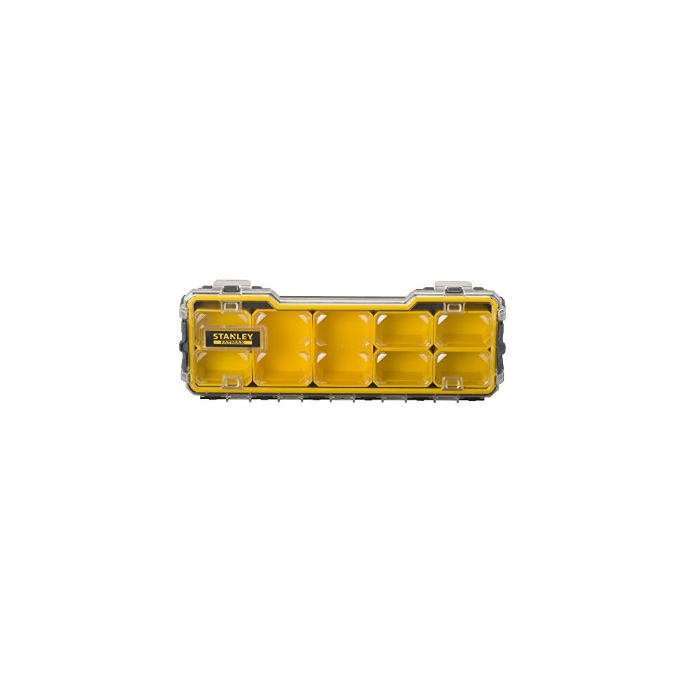 STANLEY FATMAX Pro 1/3 Shallow Stackable Storage Organiser for Small Parts, Removable Compartments, FMST1-75781