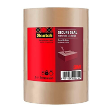 Scotch Secure Seal Packaging Tape Brown 50 mm x 66 m 3 Rolls/Pack - Ideal for Packing Boxes and Parcels