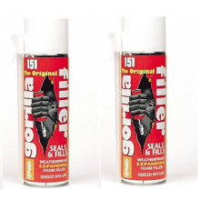 Scotvision 2 x Gorilla Filler Expanding Foam Gap Airtight Crack Seals Weather Proof 750ml.